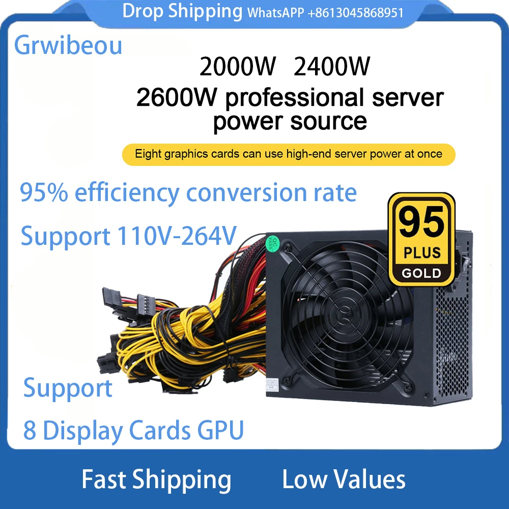 

1800W 2000W 2400W Mining Power Ethereum BTC Asic ATX Mining Power Supply ETH Bitcoin mining PSU PC Power Supply Mining Rig 8 GPU