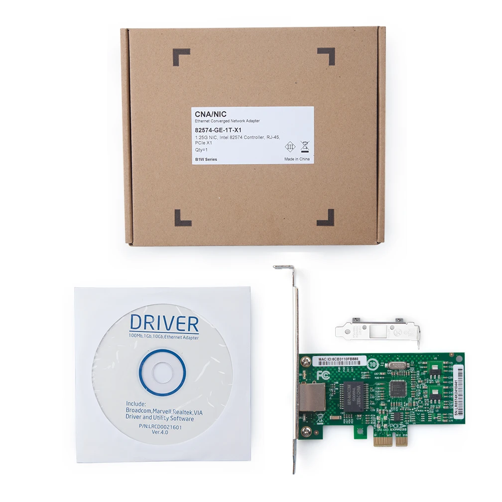 1.25G Gigabit PCI-E Network Adapter Server Ethernet NIC/CNA for Intel 82574L