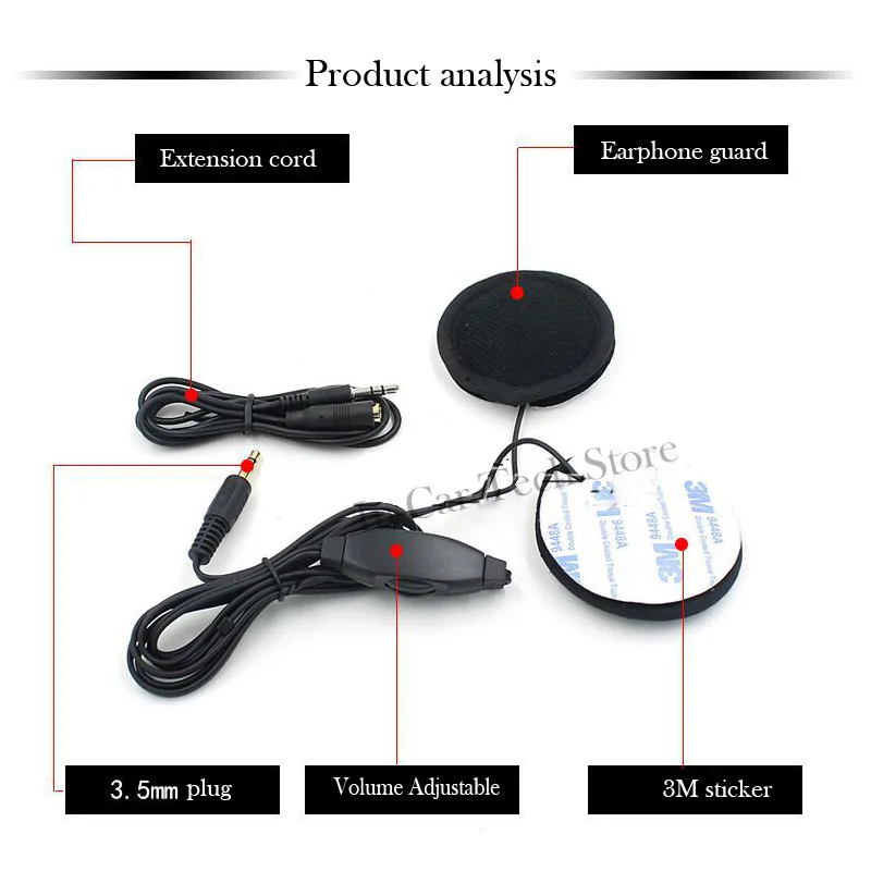 Гарнитура для мотоциклетного шлема с разъемом 3 5 мм | Автомобили и мотоциклы