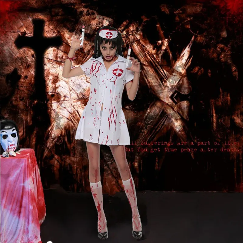 Костюм на Хэллоуин для женщин костюм медсестры тихий Хилл кровавый призрак зомби