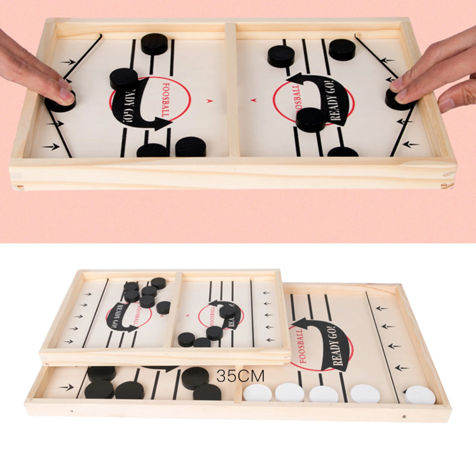 

Wooden Fast Sling Puck Game 2 Players Battle Catapult Chess for Halloween Gifts Christmas Present Toy Gifts Kids Adults