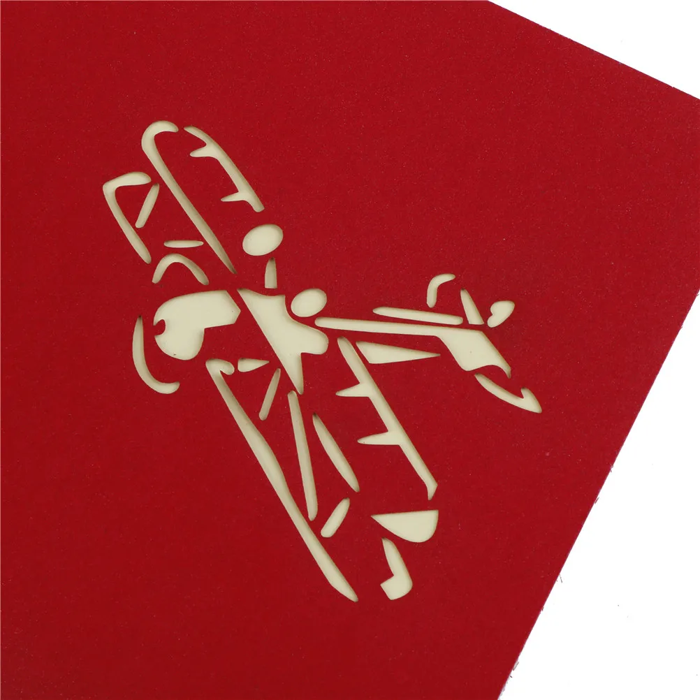 Поздравительные открытки на день рождения модель самолета 3D лазерная вырезка