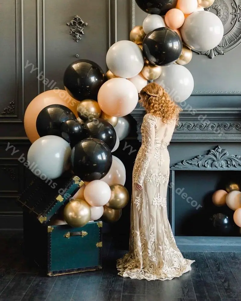 DIY Роскошный винтажный латексный воздушный шар арочный комплект из кожи серый