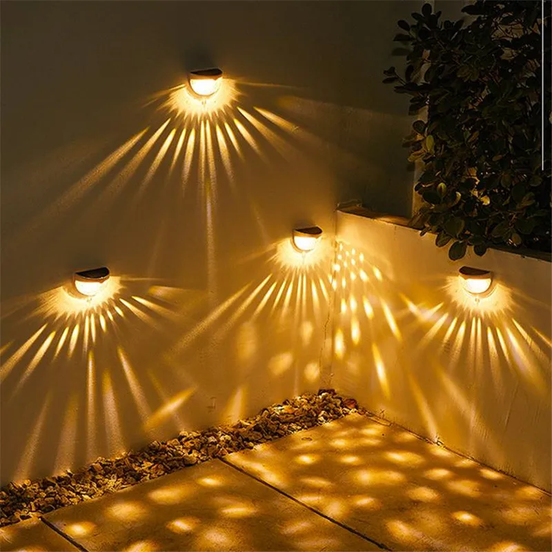 

2/4PCS LED Solar Lights Outdoor Wall Lamp Lighting Garden Light Wall Stairs Waterproof Fence Lamp Step Light Landscape Light 20#