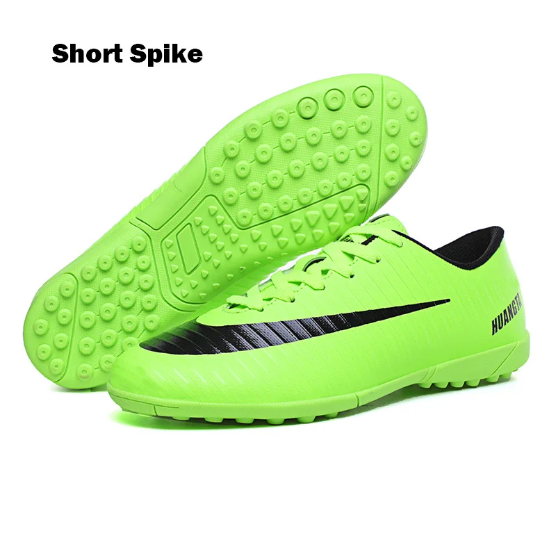 Short Spike Шип футбольная обувь мужские летние дышащие кроссовки легкая футбольная обувь для мальчиков спортивные ботинки противоскользящие кроссовки для детей - Цвет: Short Spike
