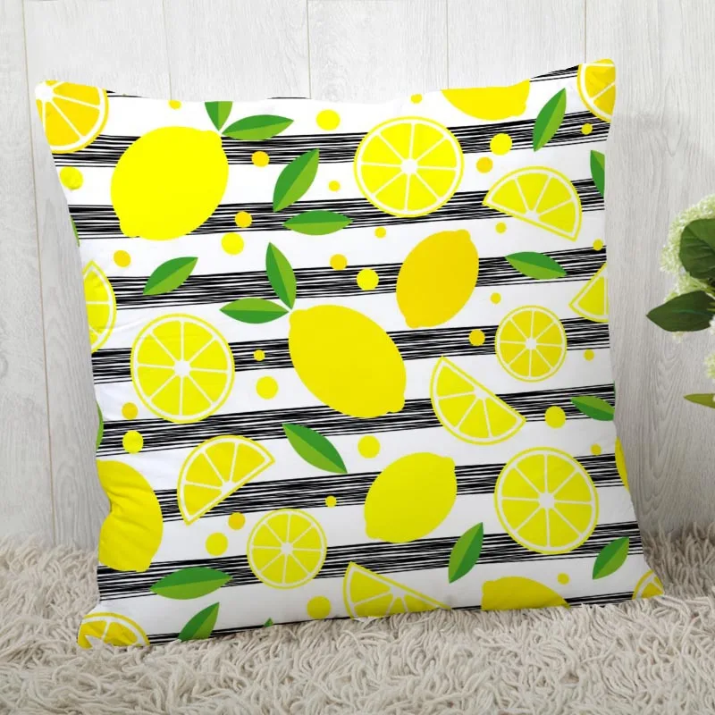 

Custom Pillow Cases Fruit Pattern Square Pillowcase Christmas Zippered Pillow Cover 40*40cm,45*45cm(One Side)