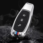 Высококачественный чехол для автомобильного ключа из цинкового сплава для Ford Fiesta Focus Mondeo MK4 mk3 Ecosport Kuga ST 3 кнопочный ключ для автомобиля домохозяин