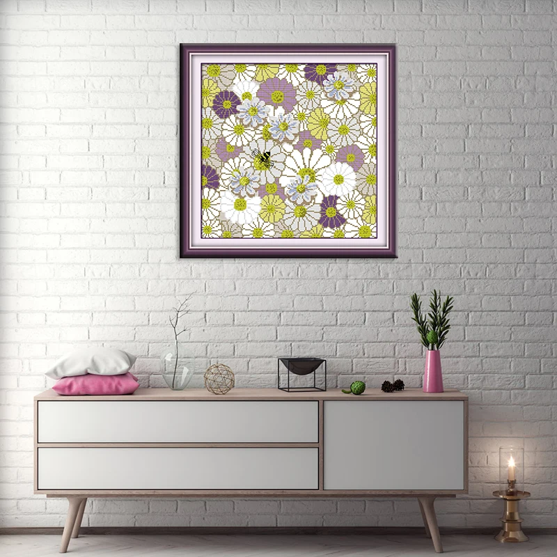 Набор для вышивки крестиком Joy Sunday Маргаритка природный пейзаж домашний декор