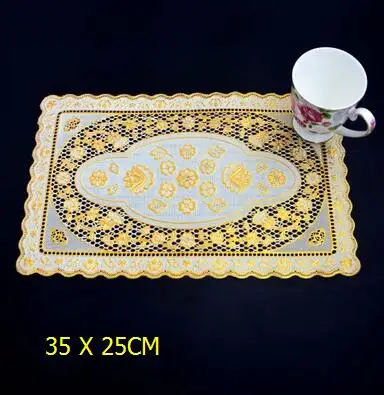 6pcs 6 шт. бронзовые кружева ПВХ коврик для столового стола Золотой подстаканник водонепроницаемый изоляционный коврик посуда принадлежности для ресторанов - Цвет: 6pcs