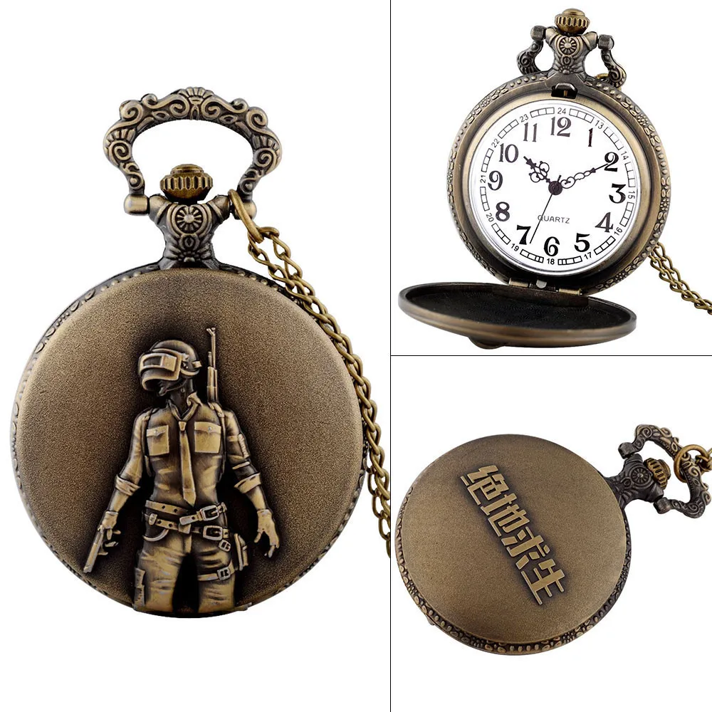 Новые Модные Винтажные бронзовые кварцевые карманные часы с таинственным волком