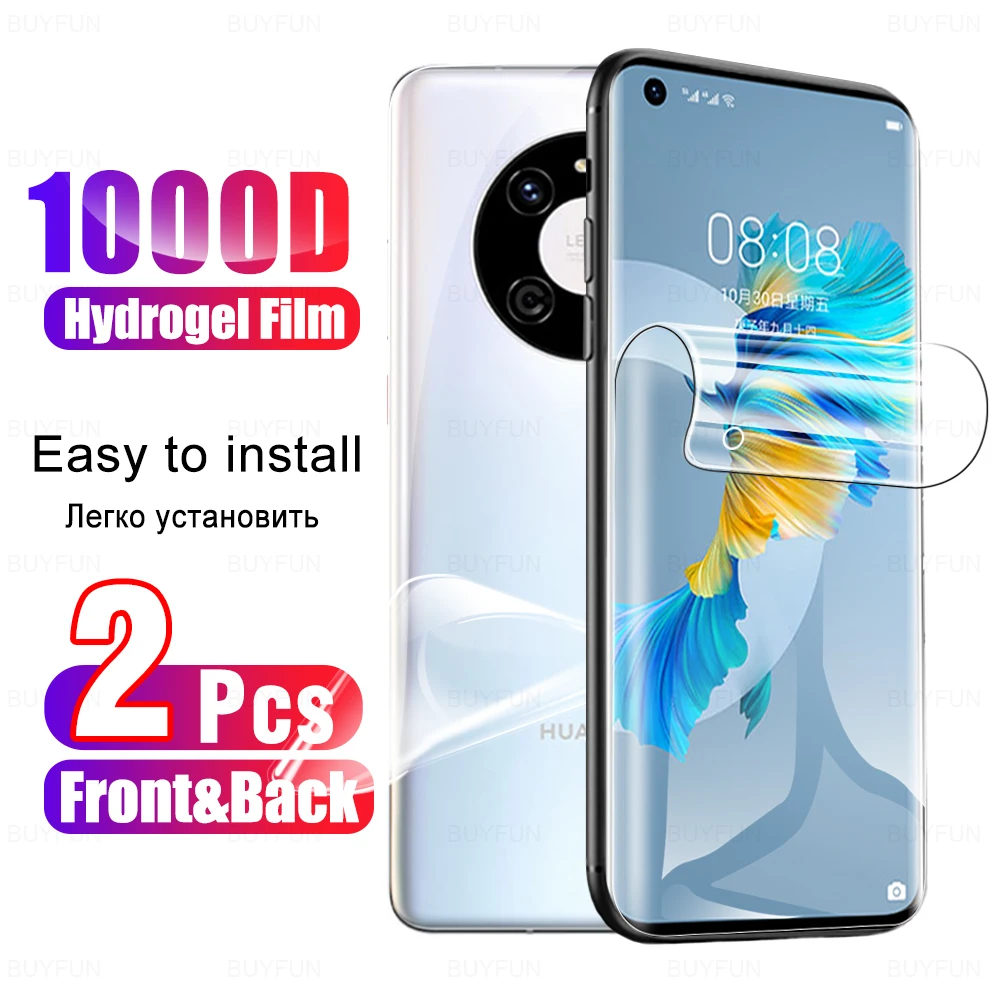 2 шт полная защита экрана и задняя Гидрогелевая пленка для Huawei Mate 20 Lite 40 Pro Plus Mate40
