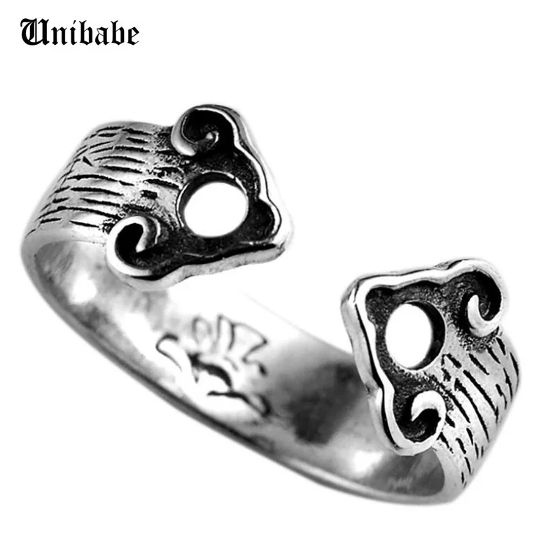 

Pure Silver Sterling 925 Silver Creative Retro Opening Ring (HY)