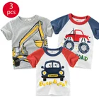27kids 3 шт.  Лот Детская Одежда детские футболки Ракеты Космоса Печати Дети Baby Boy Топы Футболка С Коротким Рукавом Summer Tee