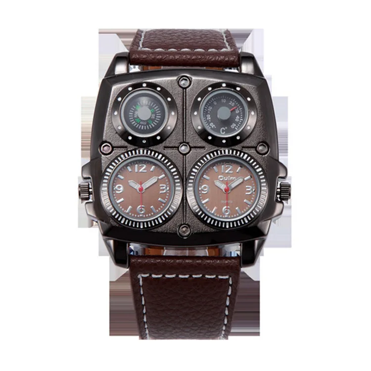 

Ollm1140 Men's Watch Thermometer Compass Double Time Zone Watch New End Goods Not Refundable