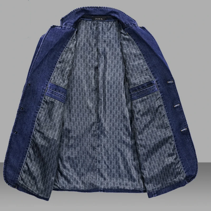 Новый блейзер для мужчин высокое качество Весенняя Мужская джинсовая куртка