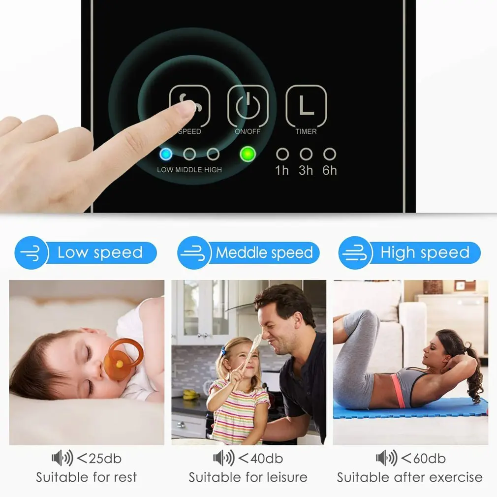 

USB Mini Desktop Portable Air Cooler Touch Screen Large Capacity Water Tank Pull Type Design Three Wind Speeds