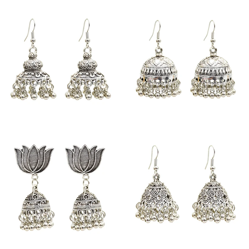 Этнические Ретро Геометрические турецкие колокольчики индийские Jhumka серьги