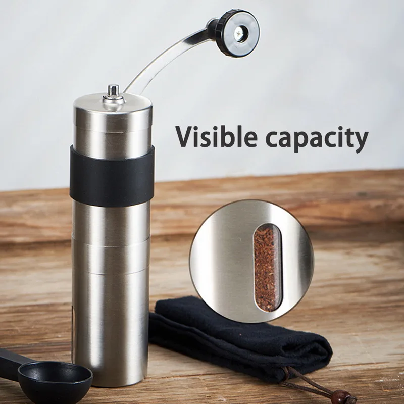 Ручная керамическая кофемолка из нержавеющей стали регулируемая мельница для
