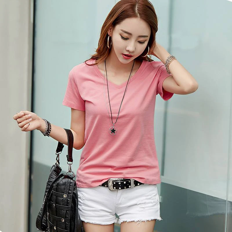 

T-shirt Women 2019 New Women White T green Shirt summer Cotton T shirt