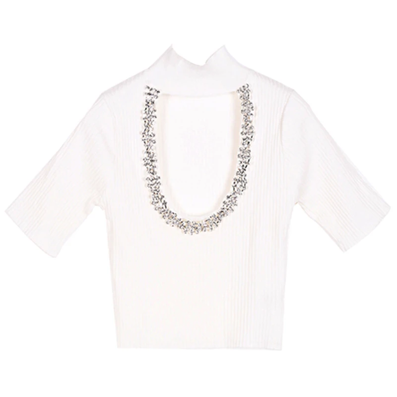 Женская водолазка TWOTWINSTYLE черная футболка в стиле пэчворк повседневная