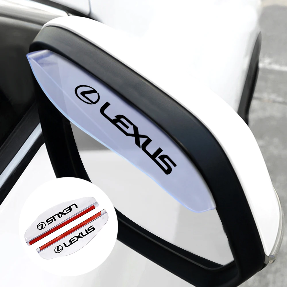 

2PCS PVC Car Rearview Mirror Eyebrow Rain Shade Rainproof Cover For Lexus rx300 is250 nx rx gs300 ct200h lx470 Accessories