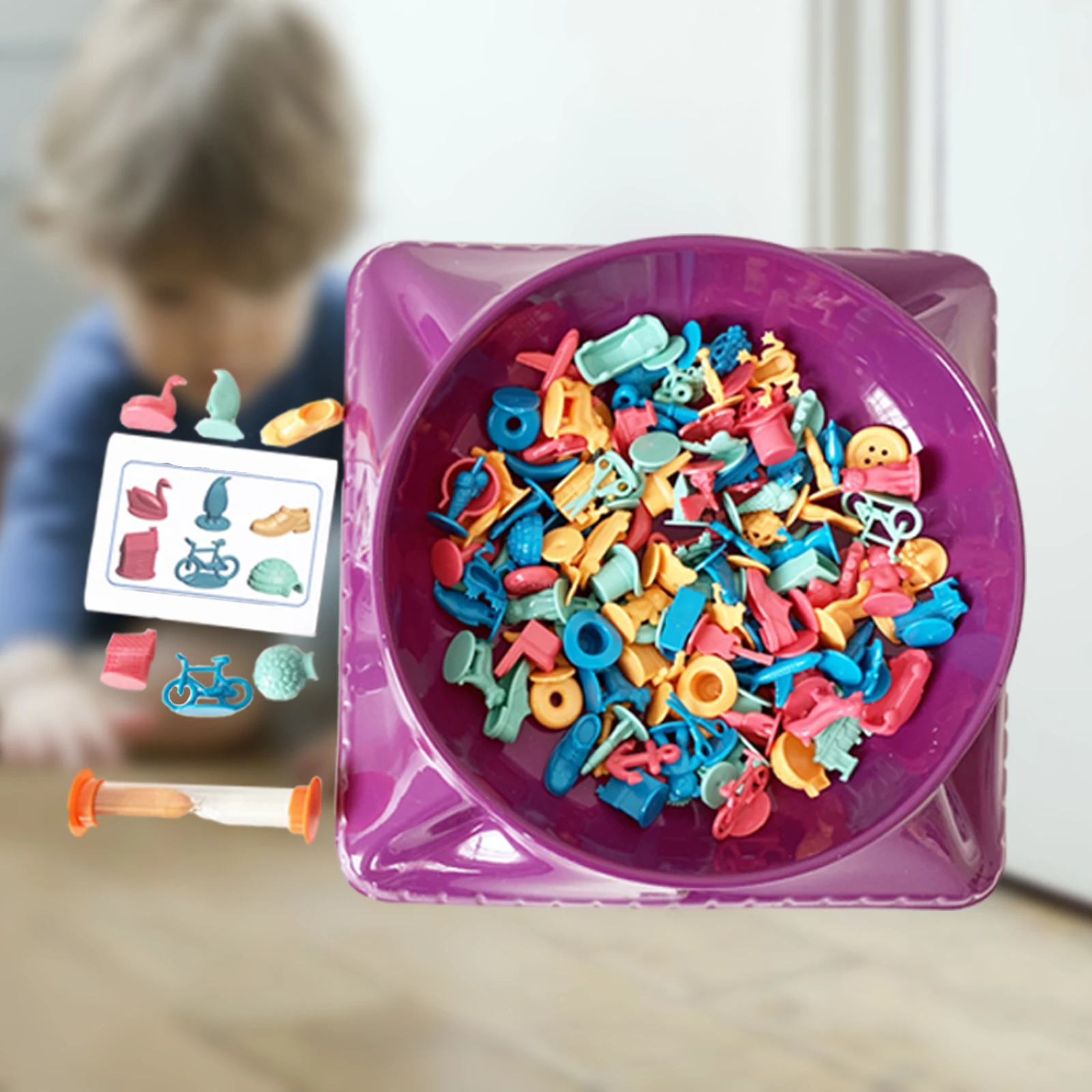 

Multicolor Treasure Hunting Toys Early Education Party Board Game Toy Treasure Bowl Time Hourglass