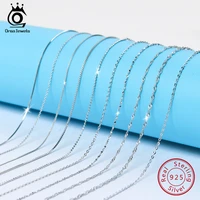 orsa jewels real silver 925 necklace chain initial link 16 24 inches twisted box snake chain women men necklaces sc06