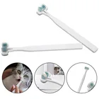 Детская зубная щетка с двойной головкой, зубная щетка для оральной чистки кошек и собак, товары для домашних животных, инструмент для чистки
