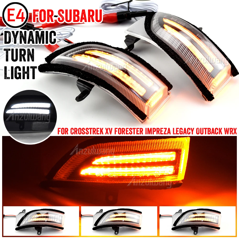 

1 пара динамических боковых зеркал, ретранслятор, лампа поворота для Subaru Crosstrek Outback Forester WRX STI Impreza Legacy