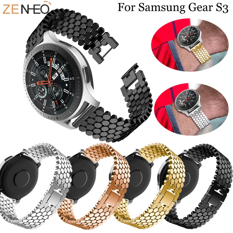 Браслет из нержавеющей стали для Samsung Galaxy watch 46 мм металлический ремешок Huawei gt 2e 22
