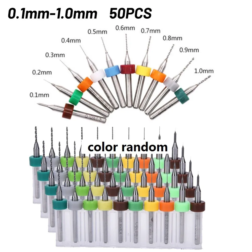 

0.1-1.0MM Carbide Drill Bit 1 Set 50x Carbide Drill Bit Set For Rotary Tool