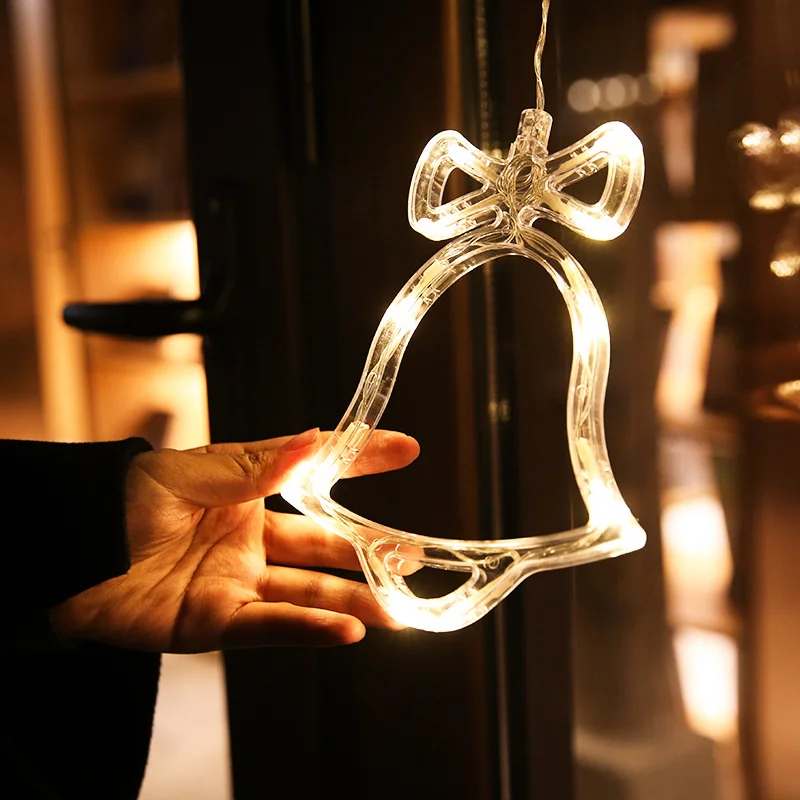 LED Santa Bell Elk String Light Christmas Tree Decoration Pendant Lights Home Party Ornament 2021 Navidad Xmas Gift New Year | Дом и сад