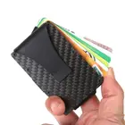 Rfid-кошелек из углеродного волокна, черный кошелек с зажимом для денег, алюминиевый кошелек для кредитных карт, RFID мужской минималистичный тонкий кредитный держатель для карт