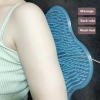 anti slip silicone bathroom mat back foot massage exfoliation shower cushion