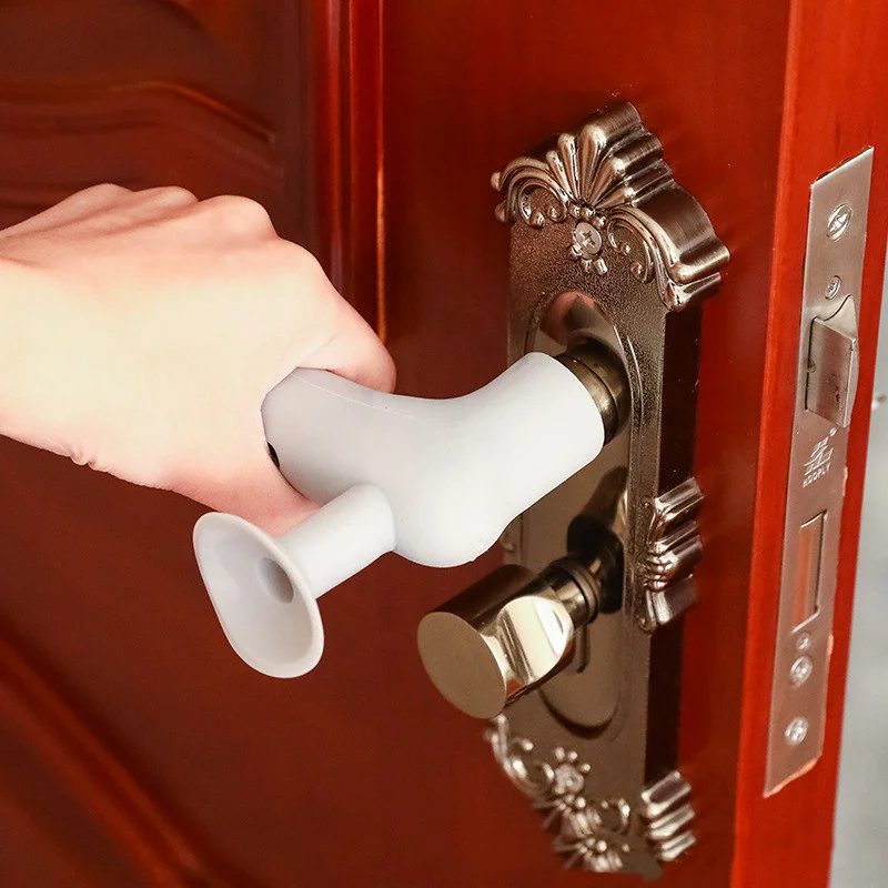 

Silicone Door Handle Cover Children's Anti-Collision Dustproof Doorknob Gloves With Suction Cup Wall Protection Home Supplies
