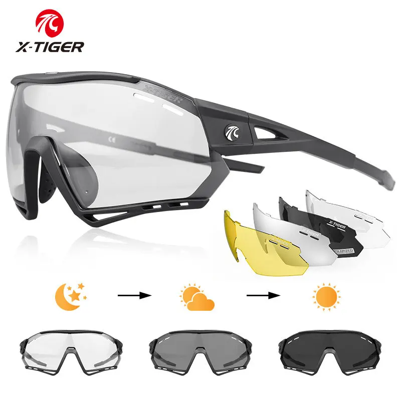 

X-TIGER Cycling Sunglasses Polarized Uv400 Anti-glare Riding Running Outdoors Sport Sunglasses Photochromic Bicycle Goggles