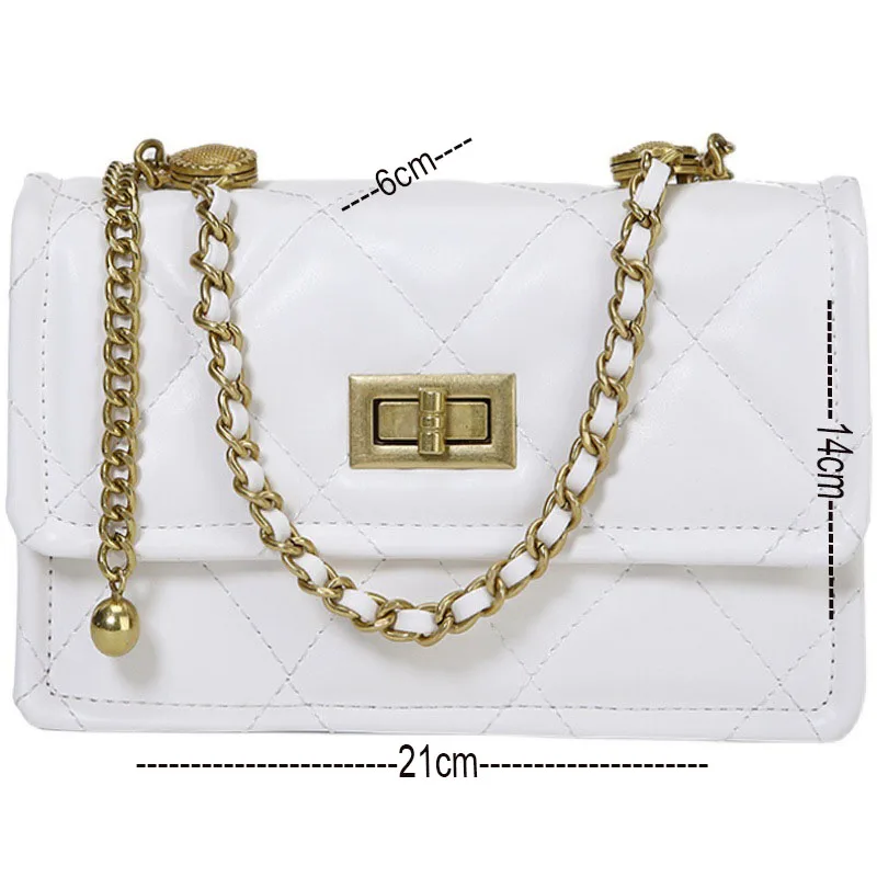 

Ddjpd.Lingge chain ladies bag. Fashion all-match ladies shoulder bag handbag. PU leather solid color ladies handbag