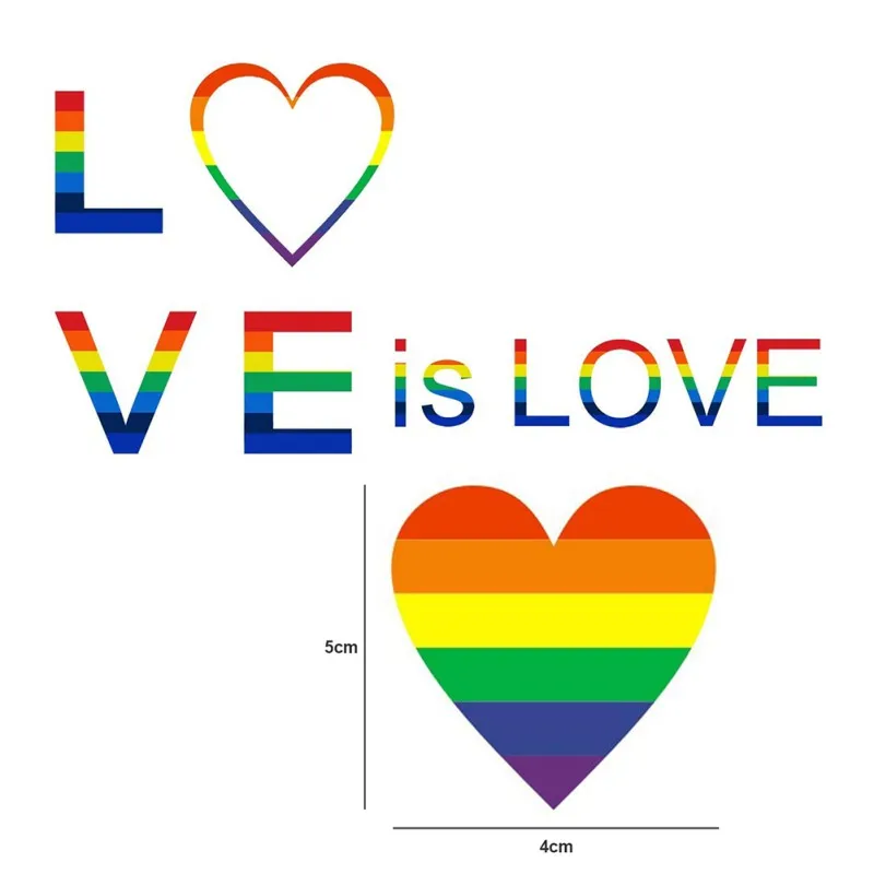 

A Roll Of Rainbow Heart Stickers Durable And Waterproof Rainbow Stickers Automobiles Exterior Accessories #2