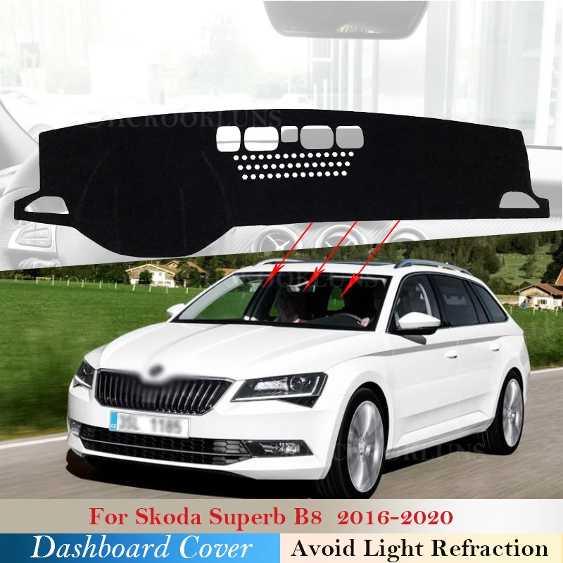 Защитная накладка на приборную панель для Skoda Superb 3 B8 3V 2016 2017 2018 2019 2020 MK3
