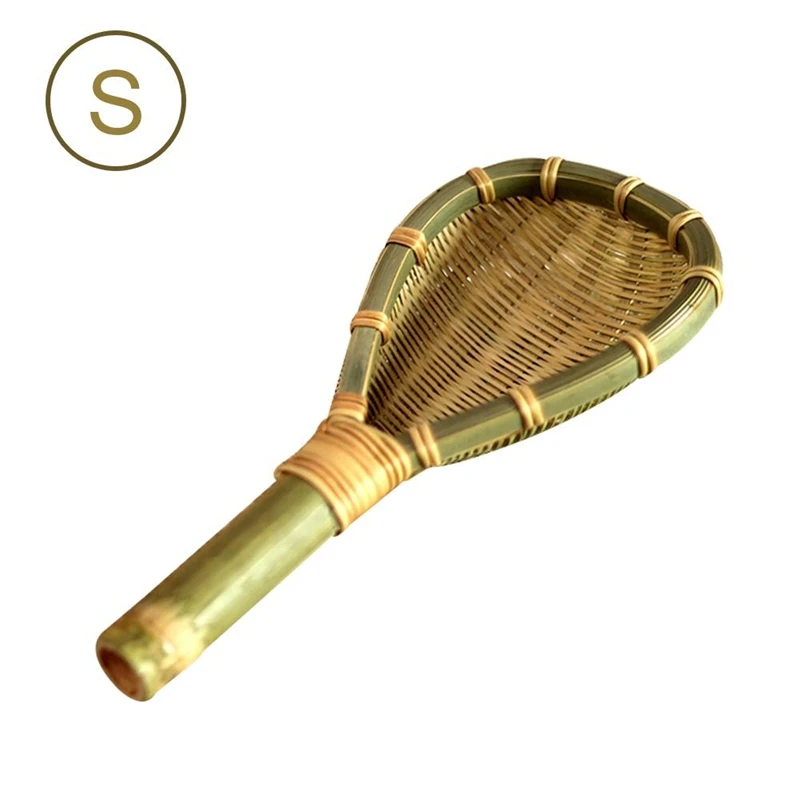 

3Pack Bamboo Colander Multipurpose Rice Wash Strainer Mesh Cereal Drying Basket Sieve Fried Filter Spoon Kitchen Supply