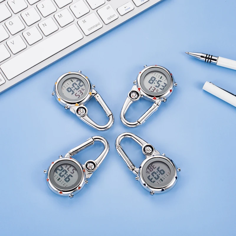 Цифровые спортивные часы на крючке с зажимом электронные светящиеся