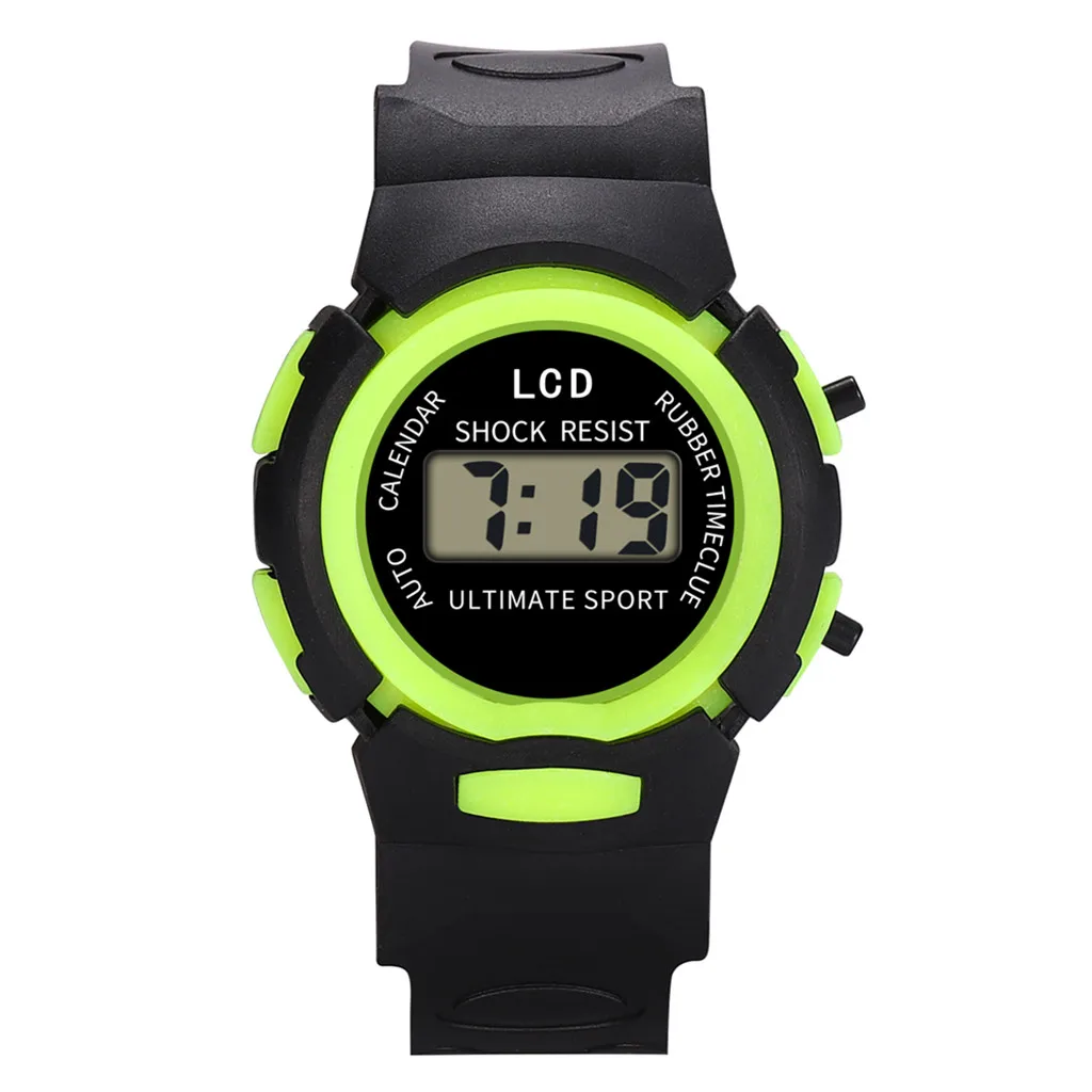 

Nice Children Girls Boys Analog Digital Sport LED Electronic Waterproof Wrist Watch PopCircular Round Kids Swimming Shower