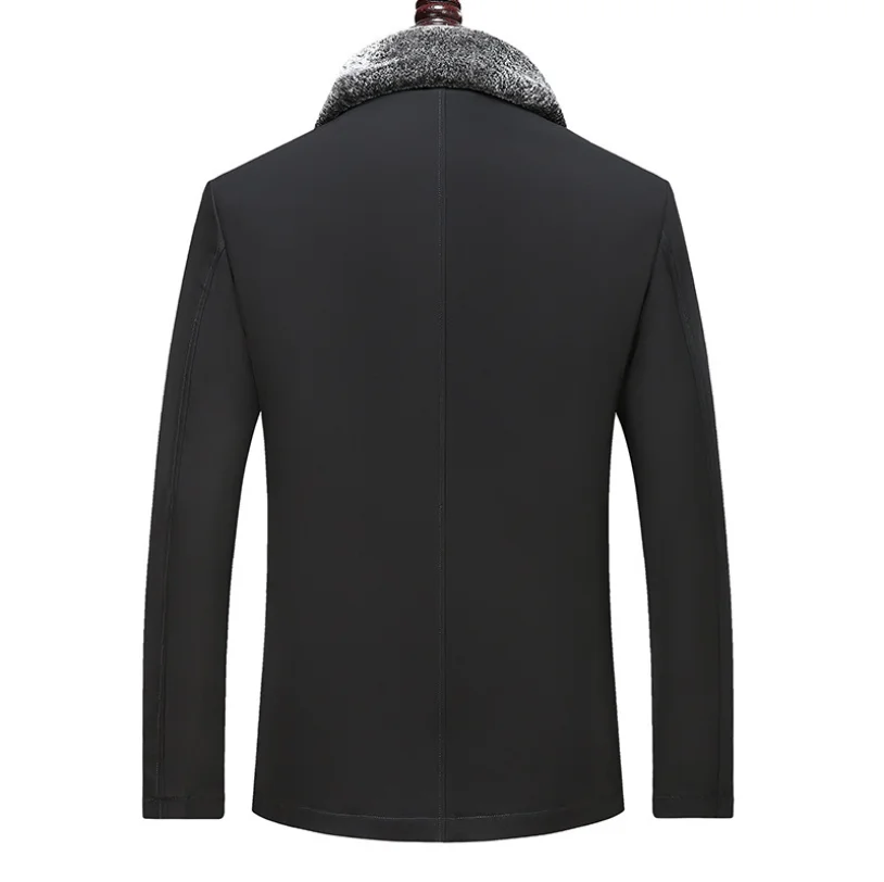 

2021 autumn and winter new plus velvet thickening men's lapel cotton jacket