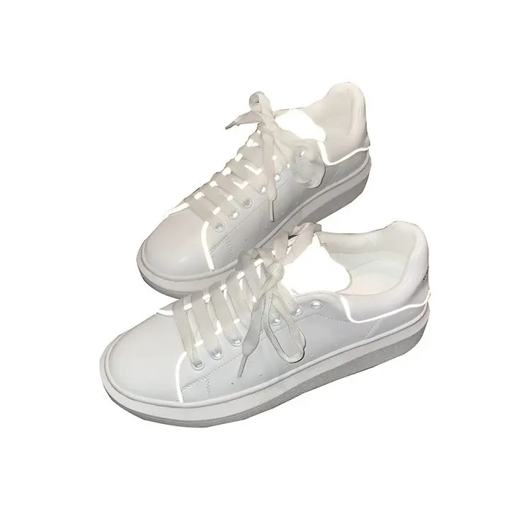 Светящиеся белые женские туфли коллекция 2019 года сезон осень Новинка спортивная