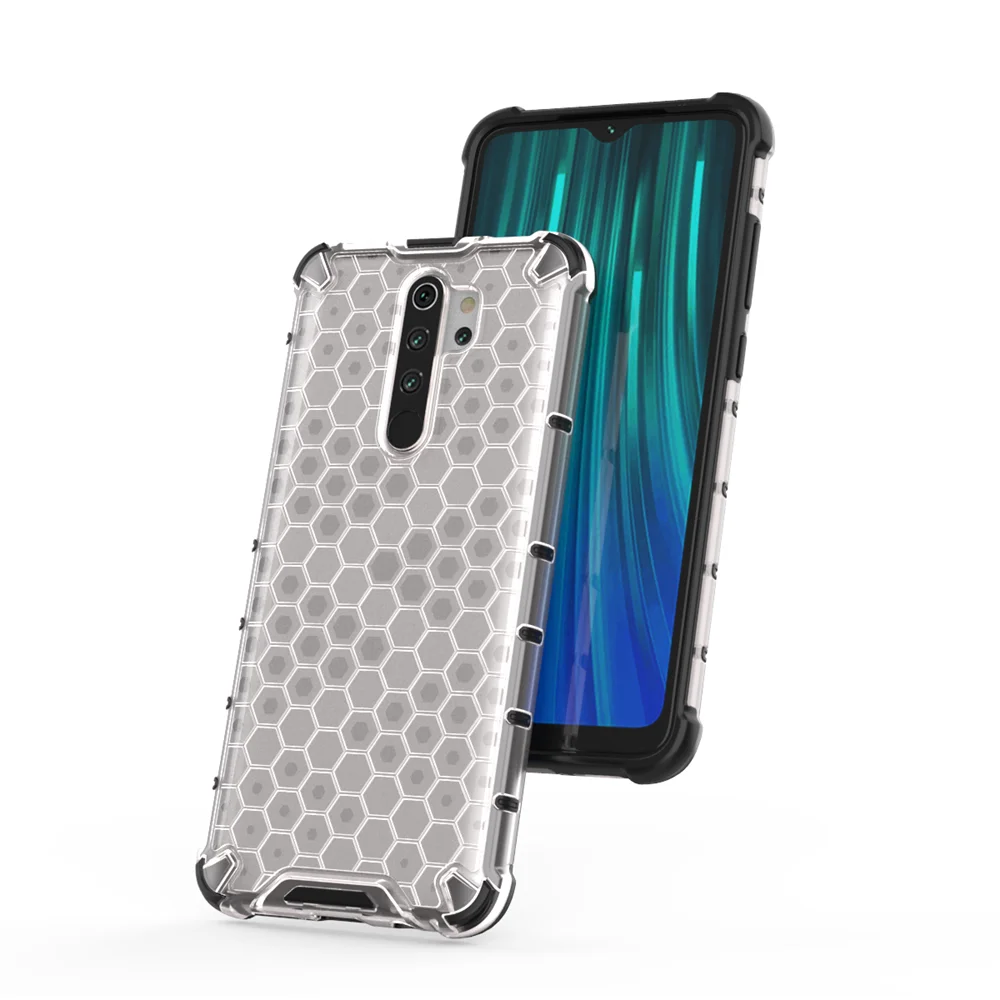 Сотовый из гибридного материала на основе ТПУ и ПК Броня чехол на Etui Xiaomi Redmi Note 8 Pro противоударный жесткий чехол для телефона прозрачный чехол Xiaomi Redmi Note 8