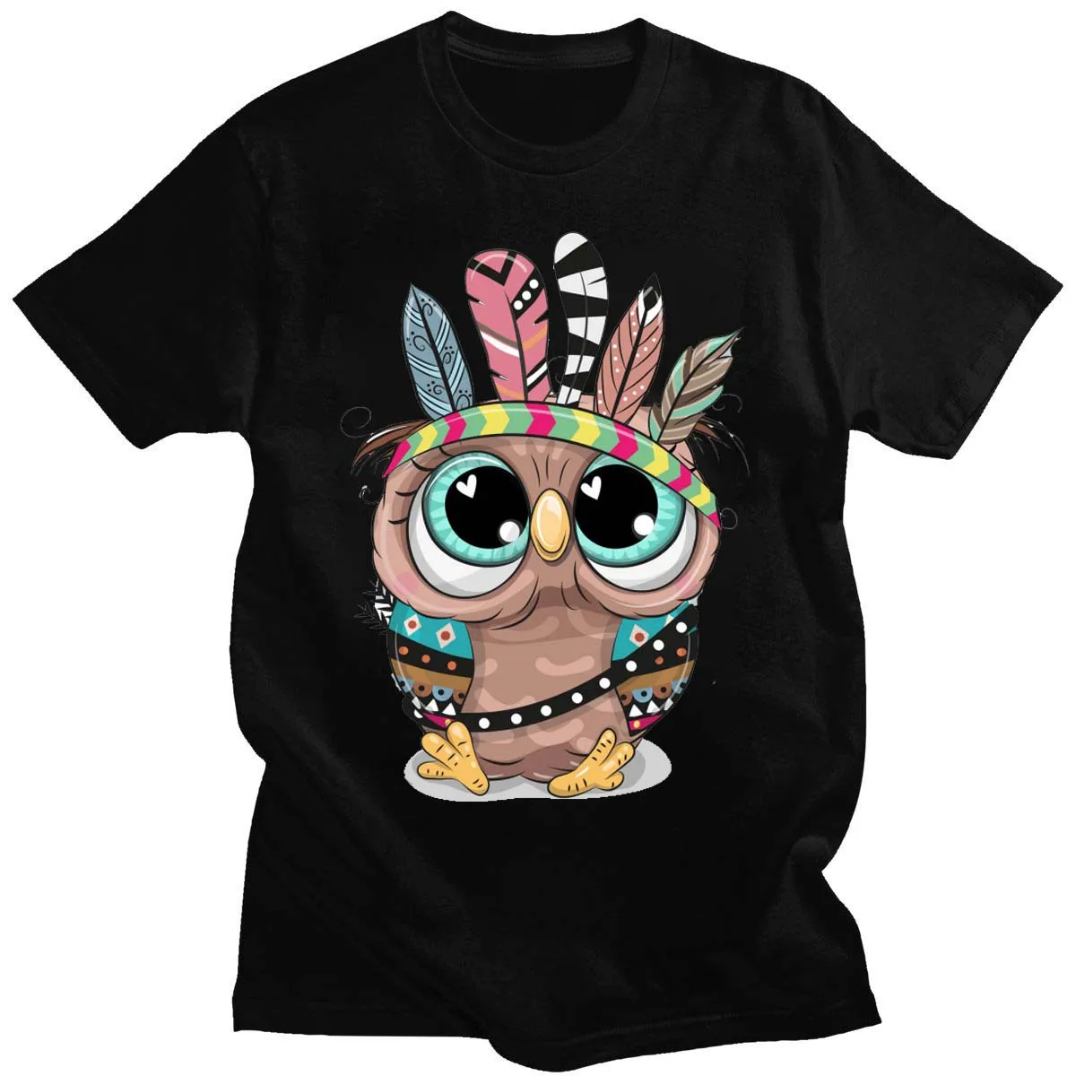 

Футболка женская с принтом совы, хлопок, Повседневная рубашка с круглым вырезом, модный тренд, лето