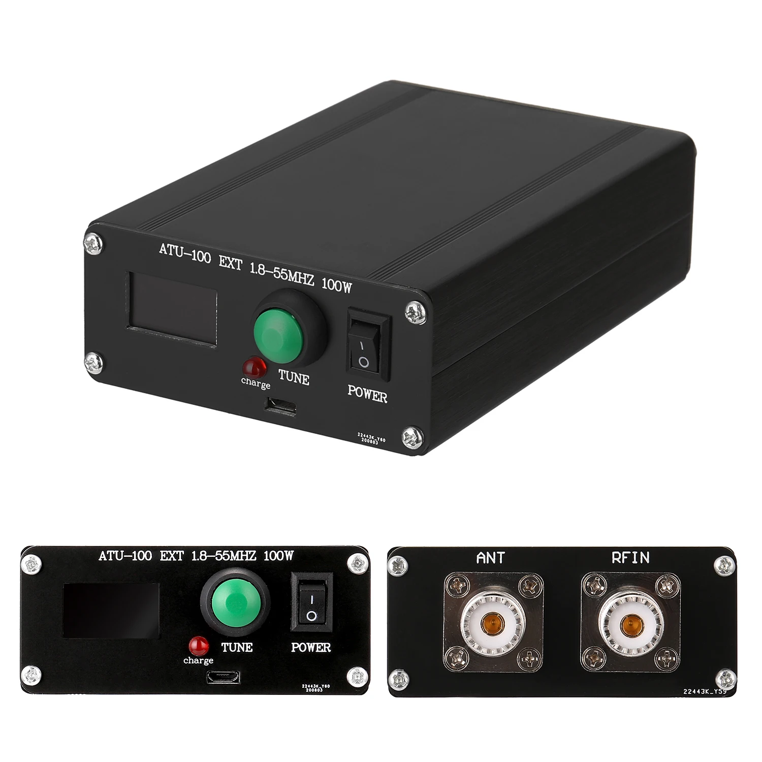 

ATU-100 EXT 1.8-55MHz 100W Automatic Open Source Shortwave Automatic Antenna Tuner with Metal Housing Assembled