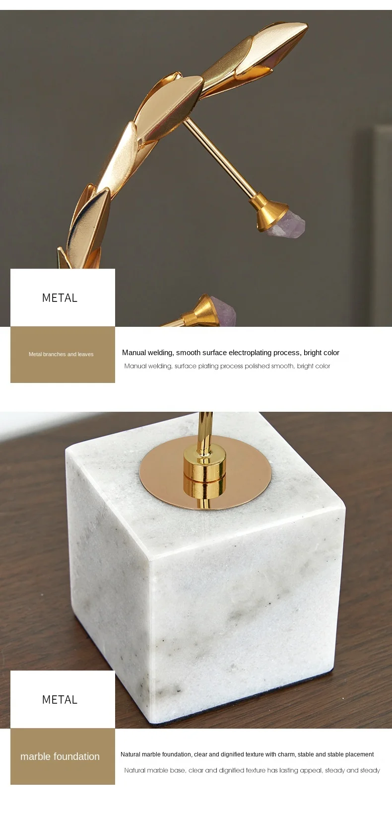 

zq Light Luxury Decoration Modern Metal Garland Crafts Living Room Entrance Home Decorations