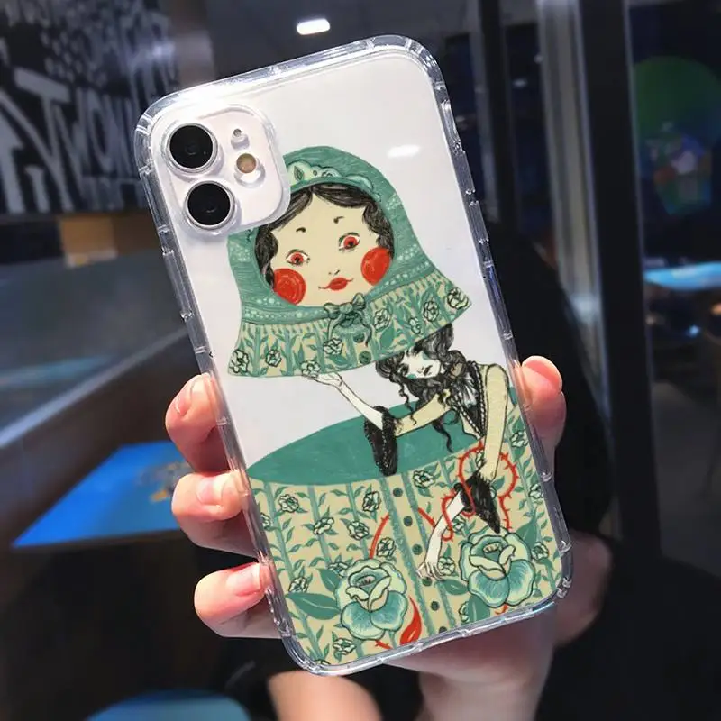 

Russian matryoshka Dolls cute Phone Case Transparent soft For iphone 5 5s 5c se 6 6s 7 8 11 12 plus mini x xs xr pro max