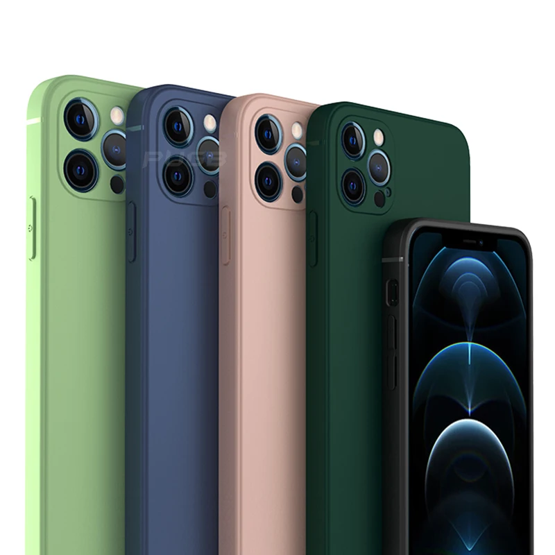 

Luxury Square frame phone Case For iPhone 11 12 Pro Max mini x xr xs 6 6s 7 8 Plus se 2020 Soft Silicone Back Cover